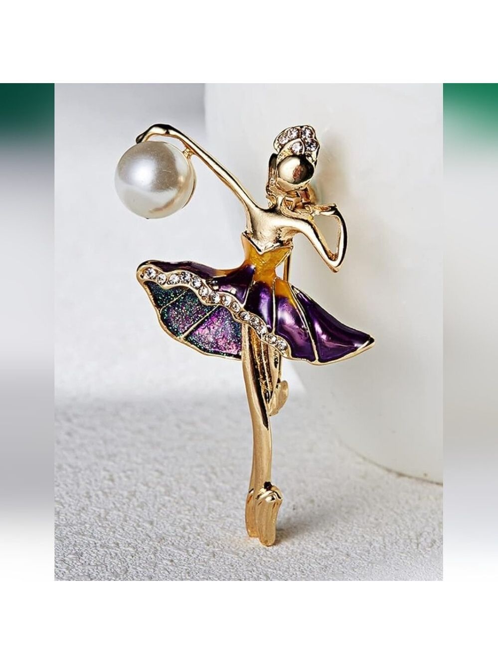 BALLERINA Gemstone and Pearl   Brooch